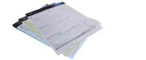 Carnets autocopiants pour les rapports d'intervention de l'entreprise Amey Froid.
