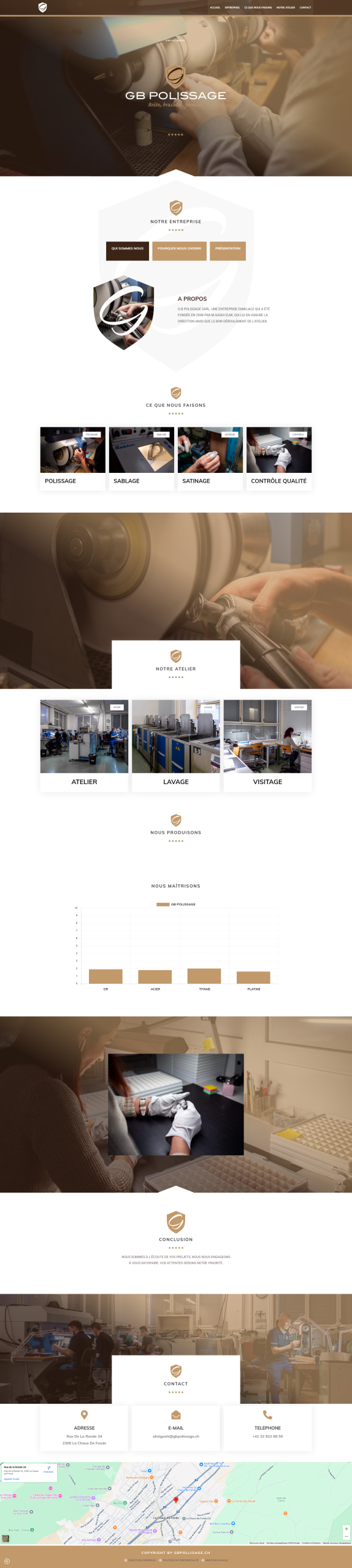 Site web de GB Polissage, spécialiste en polissage, sablage, satinage et contrôle qualité.